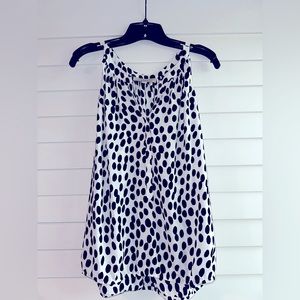 Loft black & white polka dot tank